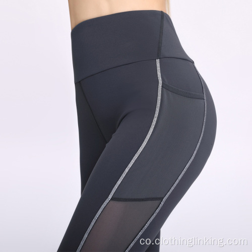 Panel Mesh Attiva Inserisce Leggings di Yoga